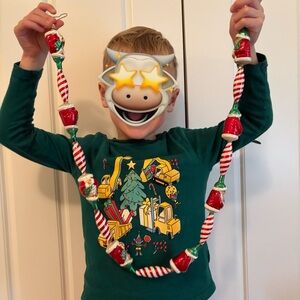 Christopher Radko Garland with santa and peppermint candies 3 ft